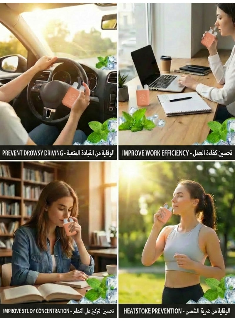 ​ عصي استنشاق الأنف بالخوخ والنعناع 1 قطعة - ثنائي الفوهات بدون إضافات | قابل لإعادة الاستخدام ومحمول | راحة تنعش يومية | للعائلة والدراسة والسفر - مقبول لعائلات السعودية - Image 3